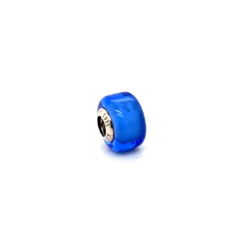 Pandora Cobalt Blue Murano Glass Charm S925 Sterling Silver ALE Bead